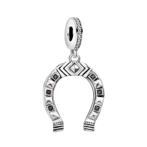 925 sterlingsilver hästskohängare för västerländskt halsband med zirkonaccenter