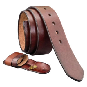 Äkta läderrem för män utan spänne
