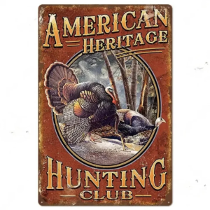 Amerikanskt arv jaktklubb cowboy metallväggplatta