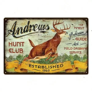 Andrews jaktklubb cowboy metallväggplatta
