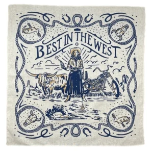 Bomullscowboybandana med västerländsk konst