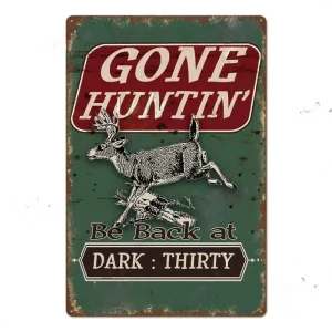 Borta på jakt cowboy metallväggplatta