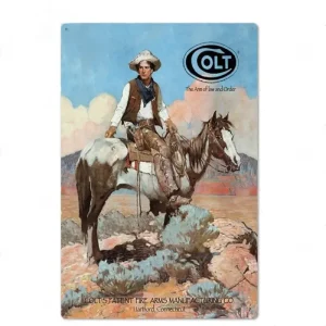 Colt cowboy metallväggplatta