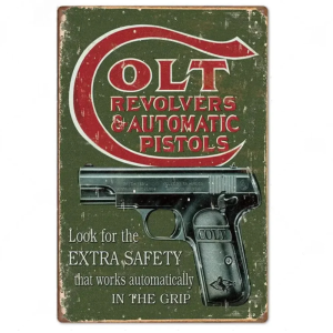 Colt revolvrar cowboy metallväggplatta