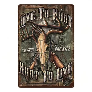 Cowboy metallväggplatta lev för att jaga