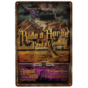 Cowboy rodeoevenemang metallväggplatta