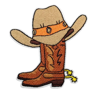 cowboy boots med westernlapp med broderad hatt