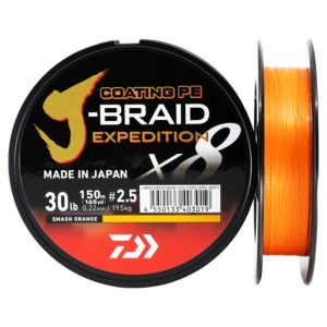 Daiwa J-Braid Expedition x8 150m Smash Orange