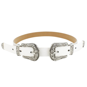 Dam dubbelspänne westernbälte med retro graverad design