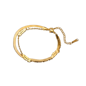 Damarmband med västerländsk fjädercharm i rostfritt stål