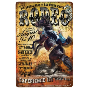 Fergus falls rodeo cowboy metall väggplatta