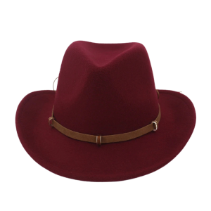 Filtcowboyhatt med smalt läderband