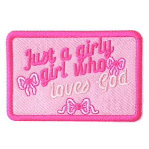 Flickig flicka som älskar gud västerländsk broderad patch