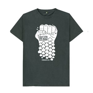 Frödin Flies Organic Dark Grey ‘Wild Salmon’ Tee
