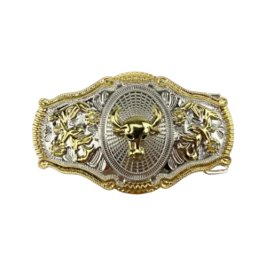Guld och silver tjur western bältespänne