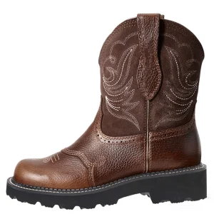 Herr broderade pu-läder cowboy boots med rund tå