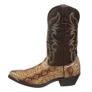 Herr ormmönstrade västerländska cowboy boots med broderi