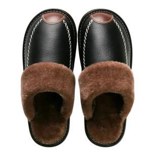 Herr westernläder plyschtofflor