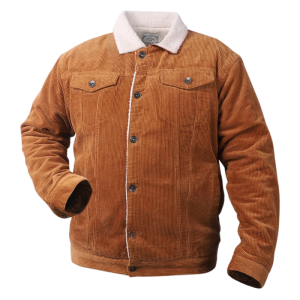 Herr western corduroy jacka med sherpa krage