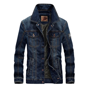 Herr western denimjacka med knappar