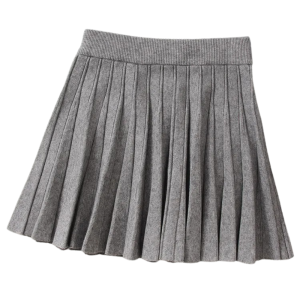 Höftmidjad stickad västlig plisserad kjol