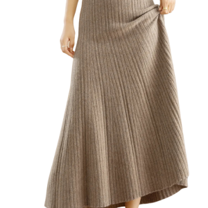 Hög midja plisserad merinoull westernkjol