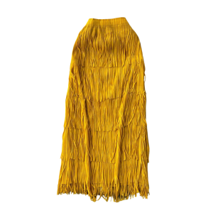 Högmidjad western tofsfrans midikjol