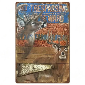 Inga inkräktare cowboy metallväggplatta