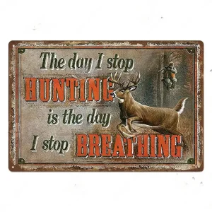 Jaktcowboy metallväggplatta hjortdesign