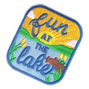 Kul vid sjön cowboy broderad patch