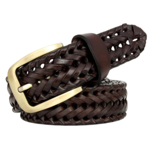 Kvinnors flätat läder westernbälte med spänne