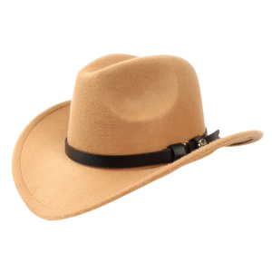 Kvinnors ullfilts cowboyhatt med läderband