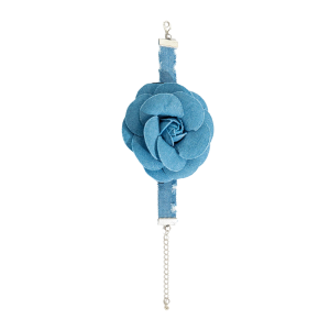 Kvinnors western denim blomsterarmband med justerbar kedja