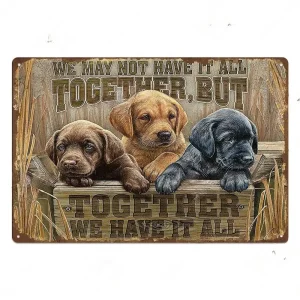 Labradorvalp cowboy metallväggplatta med gemensam design