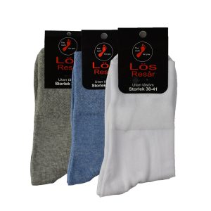 Markoma 3-pack Bomullsstrumpor Lös Resår Ljus Mix