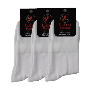 Markoma 3-pack Bomullsstrumpor Lös Resår Vita