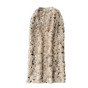 Paljettprydd midkalv westernkjol med fluffig textur