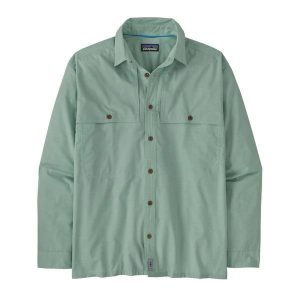 Patagonia M’s L/S Island Hopper Shirt Crossweave: Blue Sage