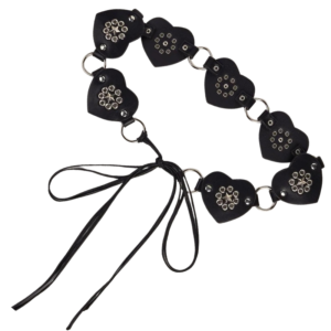 Svart western hjärtstudbälte för kvinnor