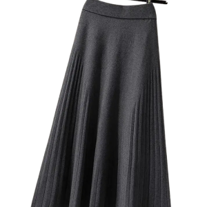 Tjockad stickad a-linje cowboykjol