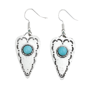 Västerländska hjärtdroppsörhängen med turkos accent