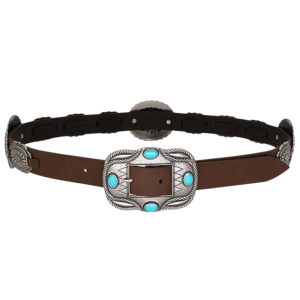 Westernkonchobälte med turkosinfattad spänne