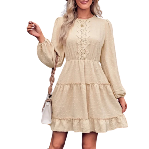 Westernstil volang cowboyklänning med spetsdetalj