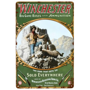 Winchester storspelsgevär cowboy metallväggplatta