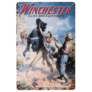 Winchester vapen och patroner cowboy metallväggplatta